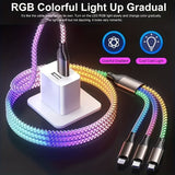 LuminaFlow™ | 3-in-1 Fast Charging RGB LED Cable