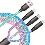 LuminaFlow™ | 3-in-1 Fast Charging RGB LED Cable
