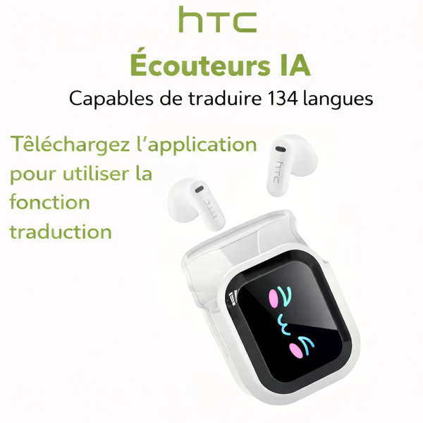 LinguaPods™  écouteurs traducteurs, traduction instantanée, écouteurs sans fil, traducteur vocal, écouteurs multilingues, gadget voyage, traduction en temps réel