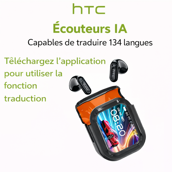 LinguaPods™  écouteurs traducteurs, traduction instantanée, écouteurs sans fil, traducteur vocal, écouteurs multilingues, gadget voyage, traduction en temps réel