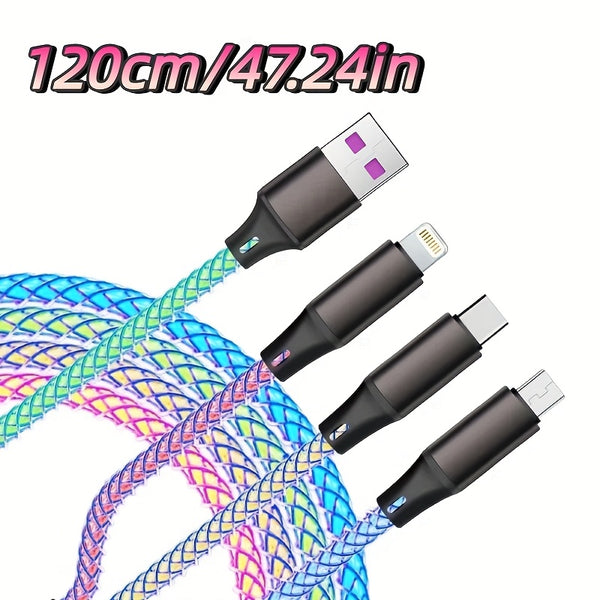 LuminaFlow™ | 3-in-1 Fast Charging RGB LED Cable