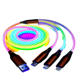 LuminaFlow™ | 3-in-1 Fast Charging RGB LED Cable